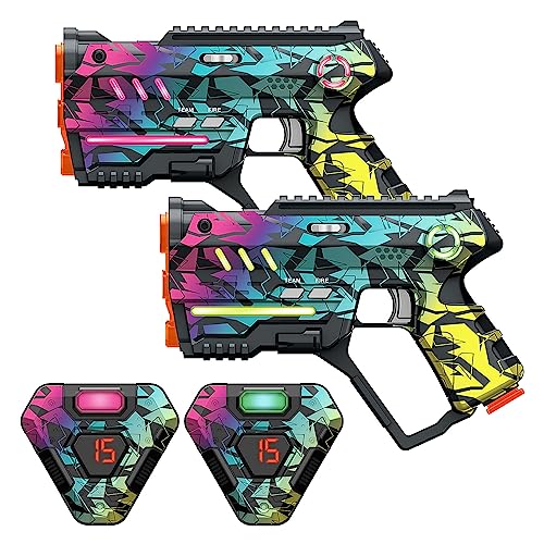 Laser Tag Set of 2, Lazer Tag Game for Kids Indoor & Outdoor Play, Gift Ideas for Kids Teens and Adults, Cool Toys for Teenage Ages 8 9 10 11 12+Year Old Boy & Girls - color: Graffiti Camo - 2 Pack
