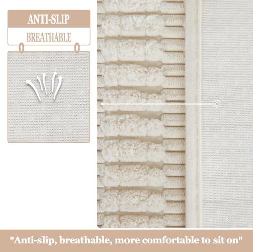 Sofa Armrest Cover Couch Arm Cover Armchair Covers, 2pcs Anti-Slip Couch Arm Protectors Sofa Arm Covers (Cream White, 18x26x2pcs) - color: Cream White, size: 18x26 inch (2 pcs)