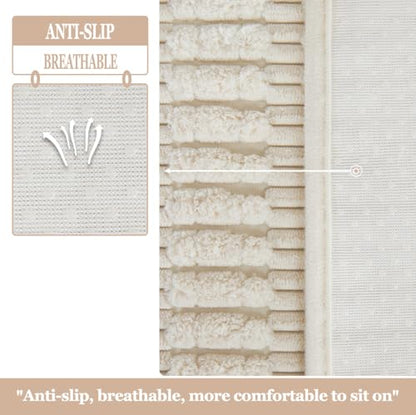 Sofa Armrest Cover Couch Arm Cover Armchair Covers, 2pcs Anti-Slip Couch Arm Protectors Sofa Arm Covers (Cream White, 18x26x2pcs) - color: Cream White, size: 18x26 inch (2 pcs)
