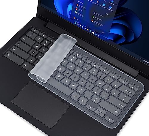 Universal Keyboard Cover Skin Protector for 13.3"-14" Inch Laptop Notebook Ultra Thin Silicone Waterproof Dustproof Keyboard Cover Skin Protector, Clear (13"-14" Universal Laptop Keyboards Covers) - size: 13"-14"