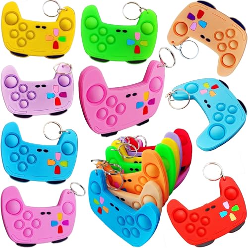 20 Packs Bulk Mini Pop Game Controller fidgets Bubble Keychain,for kids toys hoilday Summer Party Favors Classroom Students Gifts Teacher