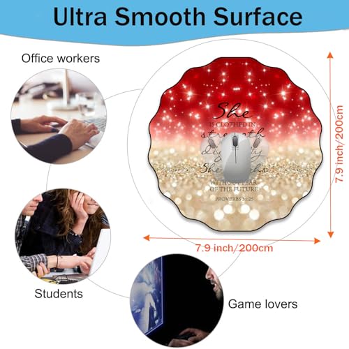 Pen Holder and Anti-Slip Mouse Pad Combination, Makeup Brush Storage Box, Tableware Storage Box, Suitable for Office and Home - Red Glitter Quote Proverbs 31-25 - color: Red Glitter Quote Proverbs 31-25