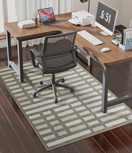 chakme Office Chair Mat for Hardwood Floor, 48"x36" Easy Glide Computer Desk Mat Protector for Rolling Chair Under Desk Rug Nonslip Backing, Machine Wash, (Dark Brown Plaid) - color: Dark Brown Plaid, size: 36"x48"