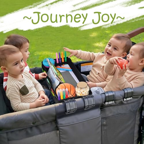 Babenest Stroller Snack Tray for Wonderfold Wagon W4, Foldable Thickened Snack Tray with Cup Holder, Storage Mesh Bag & Pen Slot, Easy to Clean Snack Board for Drawing - size: W4