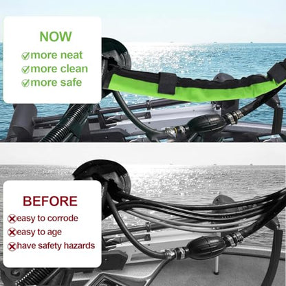 48" Trolling Motor Cable Sleeve - Neoprene Wire Cover for Boat | Neoprene Marine-Grade Protection, Full 48" Length, 2" Diameter Opening, Zipper Closure for Quick Access(Green) - color: Green