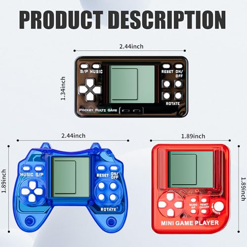 Mini Video Game Keychain Party Favors - 6Pcs Retro and Cute Games Keychain for Kids Themed Party Celebrations