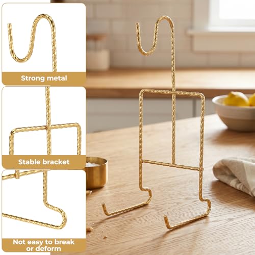 2 Pcs Tea Cup and Saucer Display Holder Spiral Style Metal Saucer Organizer Plate Coffee Mug Hanger Stand Tray Easel Holder Storage Rack for Afternoon Tea Party (Gold)