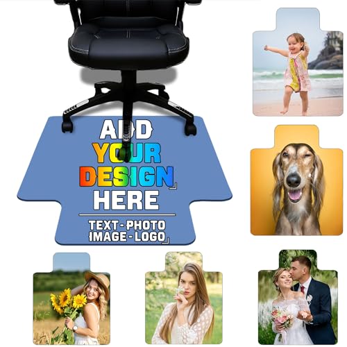 Personalized Office Desk Chair Mat with Lip, Custom Your Own Image Text Chair Mat for Hardwood Floor 36" x 48" Office Computer Gaming Desk Chair Mat for Hard Floor, Dutch Blue - color: Dutch Blue, size: 30"x 48"