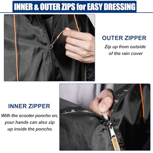 Mobility Scooter Rain Cover, 420D Oxford & EVA Fabric Electric Vehicle Rain Covers, Mobility Scooter Cover Waterproof Outdoor Wheelchair Poncho, Rain Poncho Cycling Jacket Suit