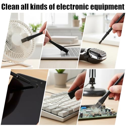 6 Pcs Mini Keyboard Cleaning Brushes Kit, Anti Static Electronic Dust Cleaning Brushes with PP Handle and Nylon Bristles, Keyboards Cleanings Brush for Computer Keyboard and Small Spaces