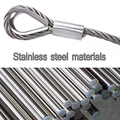 Pack of 50 Aluminum Crimping Loop Sleeve Cable Crimp for 1/4 inch Diameter Double Ferrule Wire Rope and Cable (6mm)