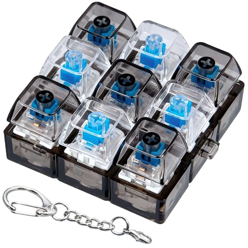 Keyboard Fidget Toy, Keyboard Keychain Fidget Toys, 9-in-1 Clicker Fidget Toy, Stress Relief Desk Decompression Button, Anxiety Relief Valentine's Day Gifts (2 Color-Clear Black) - color: 2 Color-clear Black