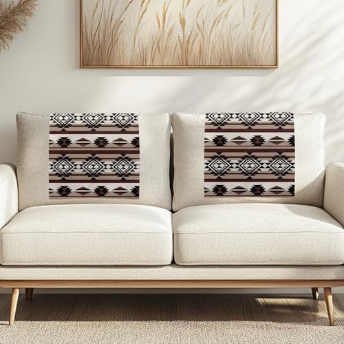Headrest Cover Non Slip Sofa Covers Aztec Tribe Brown Design Furniture Slipcovers Couch Headrest Protector Fade Resistant Print Head Protector Cover for Sofa,Not Easy to String - color: Aztec Tribe Brown Design