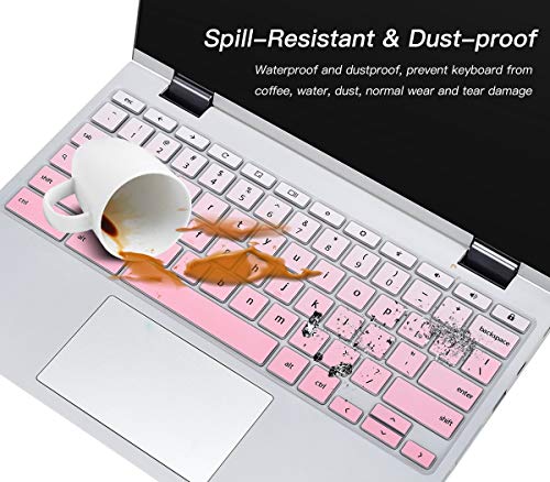 Keyboard Cover Skin for Lenovo Chromebook Flex 3 11"/IdeaPad 3 Chromebook 11.6 / Spin X360 Chromebook/Chromebook Flex 5 5i 13 / Chromebook C330 C340 100e 300e 500e 11.6, Ombre Pink - color: Ombre Pink