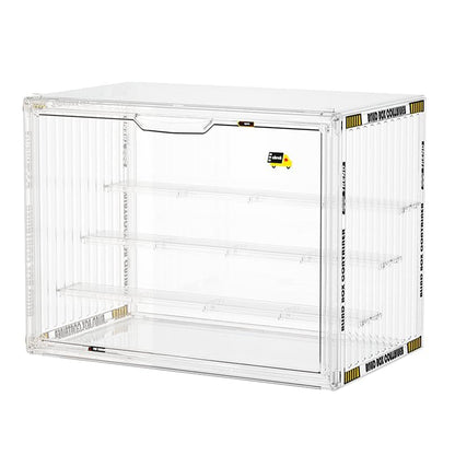 BOHOIDEE 4 Tiers Clear Display Case for Figures, Acrylic Storage Organizers Box with Magnetic Door, Large Dustproof Showcase for Collectibles Action Figure - size: Tabletop Large
