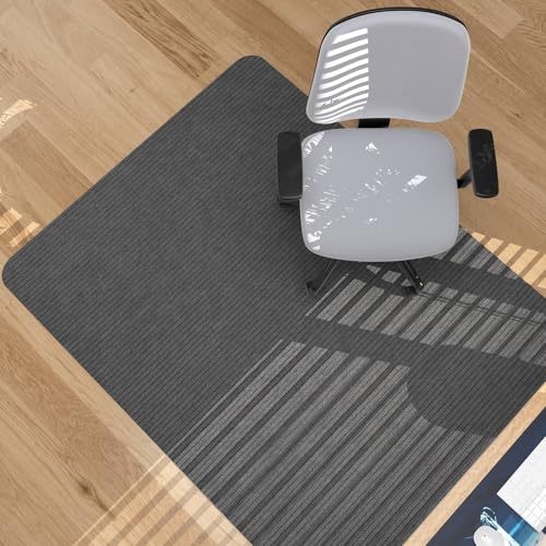 Placoot Desk Chair Mat for Hardwood Floor & Tile 55"x35" Office Chair Mat for Rolling Chairs Large Anti-Slip-Recyclable Material Computer Chair Mat Rug for Office/Home - color: Corduroy-grey, size: 55"x35"