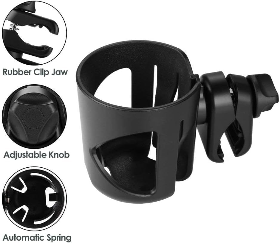 New Stroller Cup Holder for Stanley Quencher H2.0 (30 & 40 Oz. Models), Also Compatible with Stanley IceFlow (20 & 30 Oz. Models) - Black - color: black