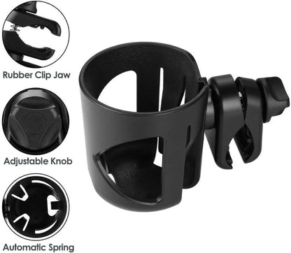 New Stroller Cup Holder for Stanley Quencher H2.0 (30 & 40 Oz. Models), Also Compatible with Stanley IceFlow (20 & 30 Oz. Models) - Black - color: black