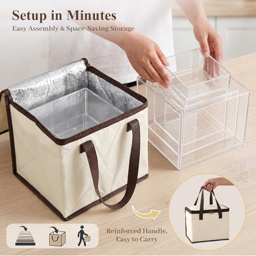 DomeStar 6PCS Clear and White Buffet Risers with Mini Sign, Food Risers Dessert Table Display Set for Buffet Table Party Catering Cupcake Cake Jewelry, Nesting Boxes for Food Display 8" 7" 6" 5" 4" 3" - color: Transparent