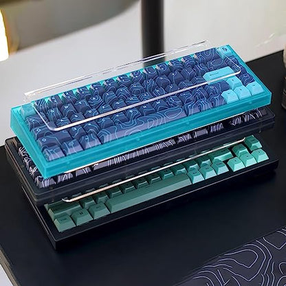 Keyboard Stand for Desktop 3 Layer Acrylic Stand Gaming Keyboard and Mouse Storage Thicken Dustproof Storage Holder Holds up 4 Keyboards,3 Mice,folder etc for Office,Home,School,Kitchen(Transparent)