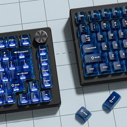 dagaladoo Clear keycaps,Transparent Keyboard keycaps,Jelly Key caps Set,Shine Through keycap，MDA Profile Keyboard caps for Mx Switches Mechanical Keyboard(Dark Blue) - color: Dark Blue