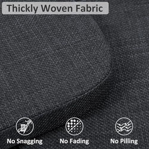 Shinnwa Kitchen Chair Cushions Set of 2, High-Resilience Foam Windsor Seat Pads, Dining Chair Cushions with Ties & Textured Cover, 2 Pack, 16.5 x 15.5 x 2, Charcoal - color: Charcoal, size: 2 Count (Pack of 1)