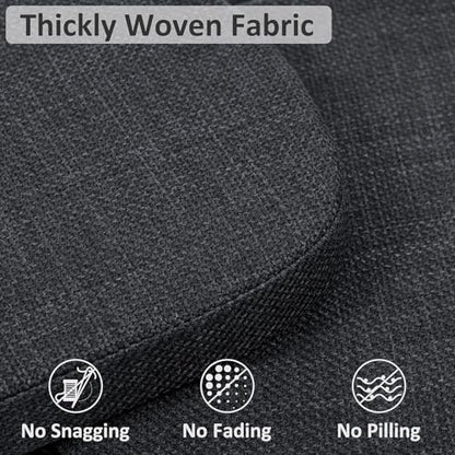 Shinnwa Kitchen Chair Cushions Set of 2, High-Resilience Foam Windsor Seat Pads, Dining Chair Cushions with Ties & Textured Cover, 2 Pack, 16.5 x 15.5 x 2, Charcoal - color: Charcoal, size: 2 Count (Pack of 1)
