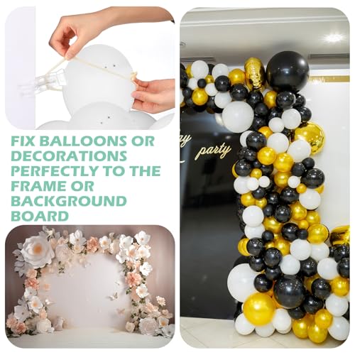 Amyhill 10 Pack Large Balloon Arch Clips Plastic Transparent Backdrop Spring Clamps 3.5 Inch Heavy Duty Clip and 50 Pcs Clear 260 Long Balloons Arch Kit Birthday Decoration Crafts Photography
