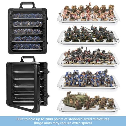 Miniatures Storage Case Miniatures Transport Case Aluminum Alloy Frame with Lock (Large Size) - size: Large