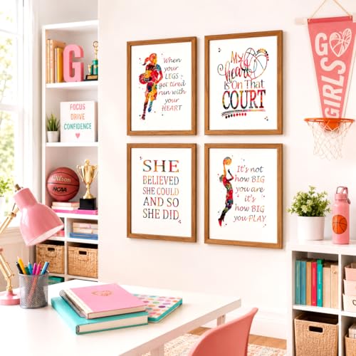 Watercolor Basketball Player Girl Athlete Illustration Art Print Set for Girl's Bedroom Motivation, Playroom Energy Boost, Locker Team Spirit, Young Hoopster Surprises, Aspiring Guard Tokens, Team Leader Honors, Coach Appreciation Gifts, Birthday Slam Dun