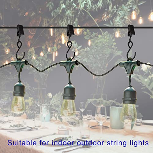 Stainless Steel S Hooks Curtain Clips, 50 Pack Hanging Party Lights Clips Hangers Gutter Photo, Art Craft Display, 2.4 Inch Long, Black - color: 2.4 Inch Long Black