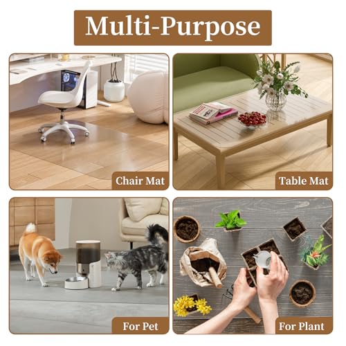 Office Chair Mat for Hardwood Floor, 36" X 48" 2 Pack Chair Mat for Hard Floors, PVC Clear Floor Protector Rug Mat for Home and Office, Can't be Used on Carpet