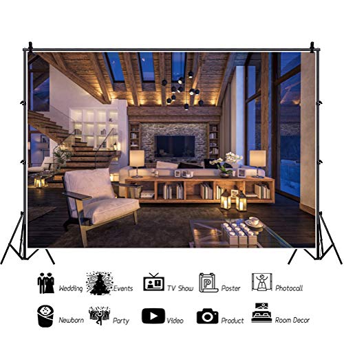 6.5x5ft Living Room Backdrop Zoom Meeting Video Modern Home Office Backdrop for Photography Online Meeting Background for Conference Banner Photo Booth Props - size: 6.5x5ft-Polyester