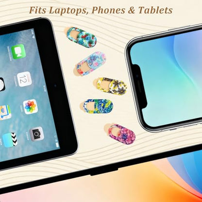 10-Pack Laptop Camera Cover Slide Cute – Ultra Thin Floral Webcam Cover for iPhone, iPad, MacBook, Laptop, PC & Tablet – Privacy Protection Slider