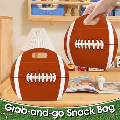 AKAIXI 24pcs 3.5Mil Thickened Football Snack Bags Reusable Sealed Bags | with Handle Stand-up Football Goodie Bags for Team Practice/Game Day Party Supplies, Gifts for Football Lovers Players Coache - color: Football