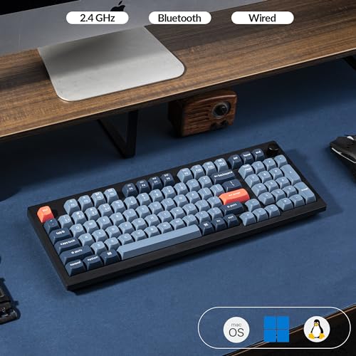 Keychron V5 Max Custom Wireless Mechanical Gaming Keyboard with Number Pad, 96% Layout QMK/VIA 2.4 GHz/Bluetooth 5.1/Wired, RGB Backlit Hot-Swappable Gateron Brown Switch for Mac Windows Linux - color: Gateron Jupiter Brown Switch