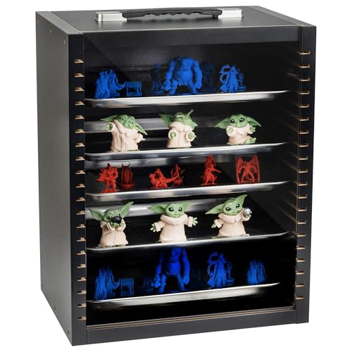 Miniature Carrying Case for Collectibles | Miniature Storage & Display Case for Figurines | Figure Model Holder & Transport Box | Also for Action Figures - color: Black