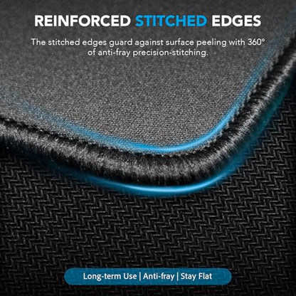 Large Mouse Pad, Desk Mat with Non-Slip Rubber Base, Waterproof Gaming Mousepad with Stitched Edges, XXL Computer Long Keyboard Mouse Mat for Gamer, Office & Home, 31.5" x 15.7", Black - color: Black, size: 31.5" x 15.7"