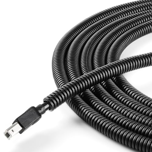 Split Wire Loom 1/4 Inch 6.6FT, YCLYC Wire Protector Tubing for Cords, Black Flexible Wire Conduit Cover, Cord Protectors from Pets No Chew Electric Wire Cover - color: Black, size: 1/4"-6.6ft