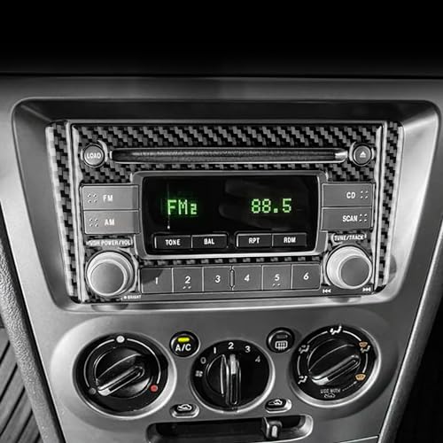 AIRSPEED for Subaru Impreza 2005 2006 2007 Center Screen CD Button Frame Cover Carbon Fiber Center Console Interior Trim Accessories, Black - color: CD Button Frame Black