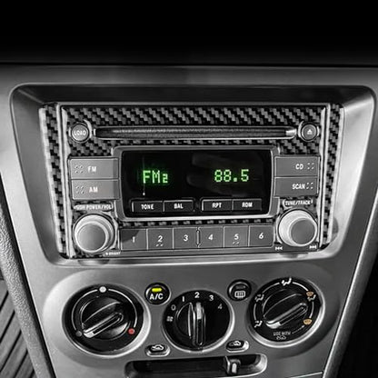 AIRSPEED for Subaru Impreza 2005 2006 2007 Center Screen CD Button Frame Cover Carbon Fiber Center Console Interior Trim Accessories, Black - color: CD Button Frame Black