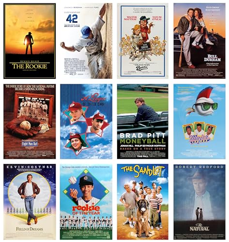ArtDirect GalleryPack Wall Art – 12 Unframed 8x12 Movie Poster Prints Baseball Movies, Collectible Décor for Home or Office - color: Baseball Movies