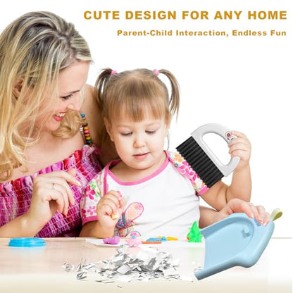Small Dustpan and Broom Set,Mini Handheld Dust pan with Cleaning Brush Set for Home Desktop, Sofa,Office,Keyboards, Pet Care Household,Camping (Blue) - color: Blue