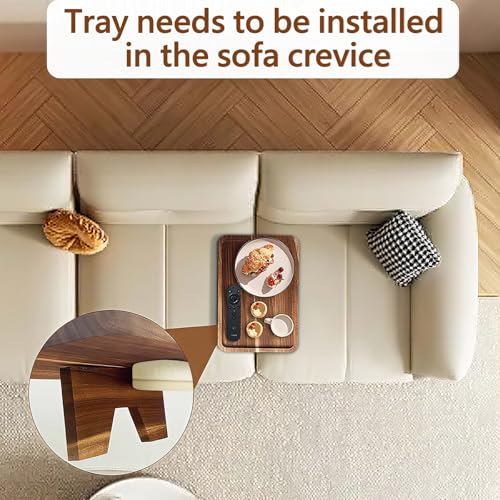 2PCS Sofa Tray, Solid Wood Tray Table Foldable, Couch Desk No Odor for Drinks Snacks Phone Remote Control (Square-Shaped) - size: Square-2PCS