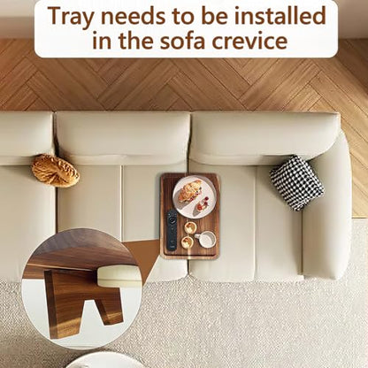 2PCS Sofa Tray, Solid Wood Tray Table Foldable, Couch Desk No Odor for Drinks Snacks Phone Remote Control (Square-Shaped) - size: Square-2PCS
