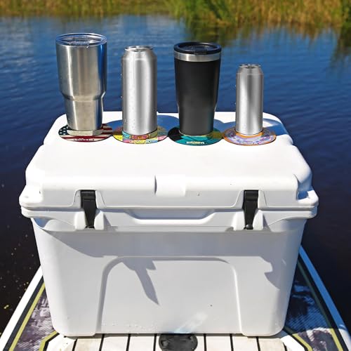 Lil Sucker Flag Suction Ring - Non-Tipping, Anti-Spill Can Drink Holder for Boats, Trucks, RVs, ATVs, Home & Outdoors - Secure Your Drinks and Prevent Spills With Non Slip Cup Coaster - Flag Pack of 2 - color: Flag