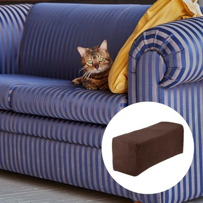 uxcell 2pcs Stretch Armrest Covers for Chairs/Sofas, Couch Arm Covers with Twist Pin, Furniture Protector Slipcovers Brown - color: Brown