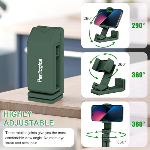 Perilogics Airplane Phone Holder Mount Universal in Flight Hands Free Viewing with Multi-Directional Dual 360 Degree Rotation (Evergreen) - color: Evergreen
