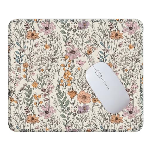 Mouse Pad for Desk with Stitched Edge, Premium Cute Washable Mouse Pads. Computer Mousepad with Non-Slip Rubber Base, Mousepads for Laptop, 9.25x7.75x0.12 inch (Bloom Magic) - color: Bloom Magic