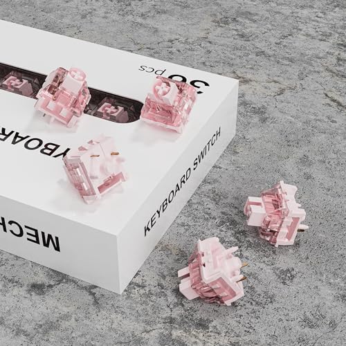 Zhouwang Pink Keyboard Switches,5-Pin Pre-Lubed with Wall Dustproof Tactile Switches for MX Mechanical Gaming Keyboard(Pink,36PCS) - color: Pink, size: 36Pcs